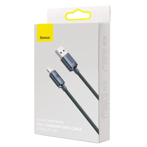 Kup USB kábel Lightning-hoz Baseus Crystal, 2.4A, 1.2m (fekete) - BSU3029BLK - {ean13} - Sklep Home Screen