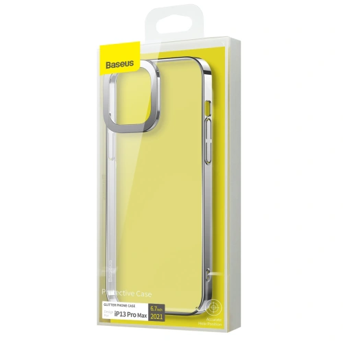 Etui Baseus Glitter Apple iPhone 13 Pro Max (stříbrné)
