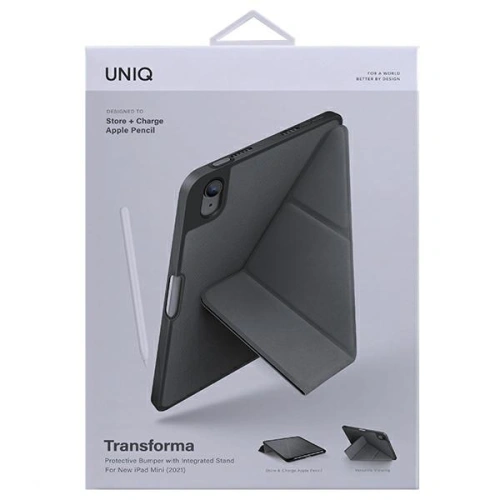 Kup Etui UNIQ Transforma Apple iPad mini 2021 (a 6-a generație) / iPad mini 8.3" 2024 7gen Antimicrobial gri/charcoal grey - UNIQ558GRY - {ean13} - Sklep Home Screen