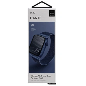 Pasek UNIQ Dante Apple Watch Series 4/5/6/7/SE/8/9/10 40/41/42mm Stainless Steel niebieski/cobalt blue