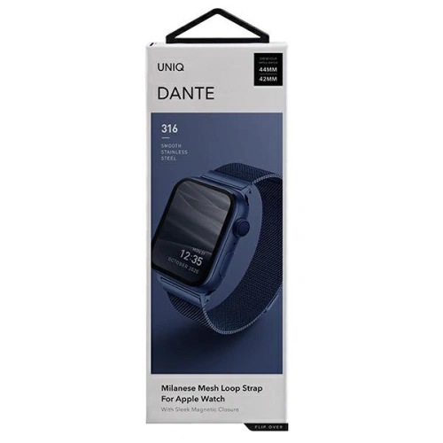 Kup Pásek UNIQ Dante Apple Watch Series 4/5/6/7/SE 42/44/45mm z nerezové oceli modrý/kobaltový modrý - UNIQ561BLU - {ean13} - Sklep Home Screen