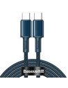 Cablul USB-C la USB-C Baseus Împletit cu densitate mare, 100W, 2m (albastru)