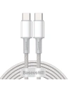 USB-C zu USB-C Kabel Baseus Hochdichte geflochten, 100W, 2m (weiß)