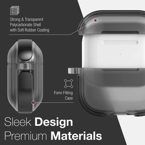 Buy Raptic Air Case Apple AirPods 3 with Soft Rubber Texture and Removable Carabiner - Black - XDR155BLK - {ean13} - Home Screen Store Europe