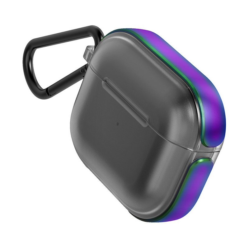 Raptic Air Case Apple AirPods 3 with Soft Rubber Texture and Removable Carabiner - Iridescent