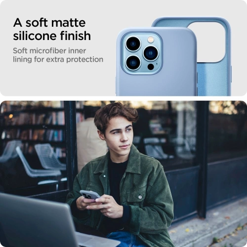 Kup Etui Spigen Silicone Fit Apple iPhone 13 Pro Sierra Blue - SPN2072BLUE - {ean13} - Sklep Home Screen
