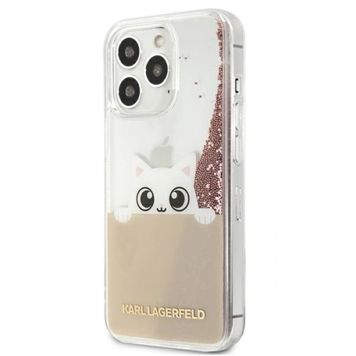 Kup Etui Karl Lagerfeld KLHCP13LPABGNU Apple iPhone 13 Pro różowy/pink hardcase PEEK A BOO Liquid Glitter - KLD785PNK - {ean13} - Sklep Home Screen