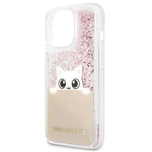 Kup Etui Karl Lagerfeld KLHCP13LPABGNU Apple iPhone 13 Pro różowy/pink hardcase PEEK A BOO Liquid Glitter - KLD785PNK - {ean13} - Sklep Home Screen