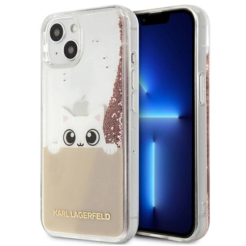 Buy Karl Lagerfeld KLHCP13MPABGNU Apple iPhone 13 pink hardcase PEEK A BOO Liquid Glitter - KLD786PNK - {ean13} - Home Screen Store Europe