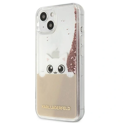 Kup Etui Karl Lagerfeld KLHCP13MPABGNU Apple iPhone 13 różowy/pink hardcase PEEK A BOO Liquid Glitter - KLD786PNK - {ean13} - Sklep Home Screen