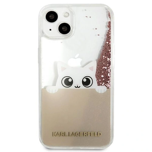 Kup Etui Karl Lagerfeld KLHCP13MPABGNU Apple iPhone 13 rózsaszín/pink hardcase PEEK A BOO Liquid Glitter - KLD786PNK - {ean13} - Sklep Home Screen