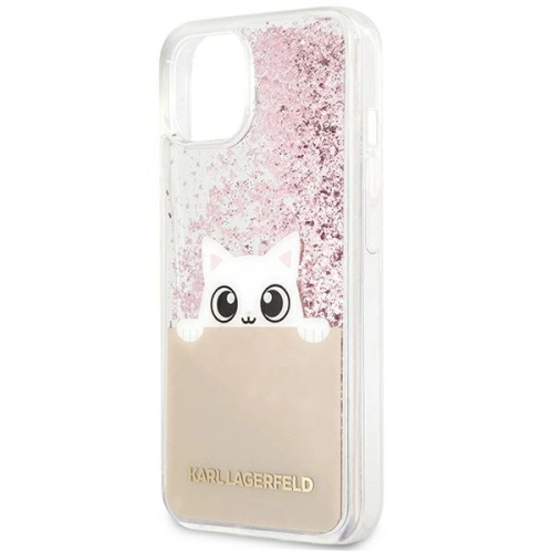 Kup Etui Karl Lagerfeld KLHCP13MPABGNU Apple iPhone 13 rózsaszín/pink hardcase PEEK A BOO Liquid Glitter - KLD786PNK - {ean13} - Sklep Home Screen