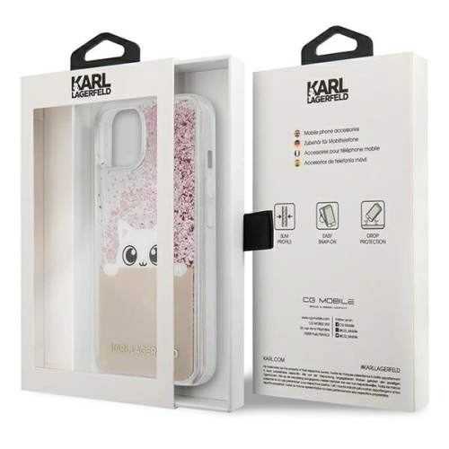 Kup Etui Karl Lagerfeld KLHCP13MPABGNU Apple iPhone 13 rózsaszín/pink hardcase PEEK A BOO Liquid Glitter - KLD786PNK - {ean13} - Sklep Home Screen