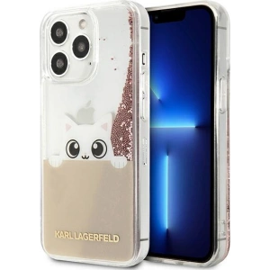 Etui Karl Lagerfeld KLHCP13XPABGNU Apple iPhone 13 Pro Max różowy/pink hardcase PEEK A BOO Liquid Glitter