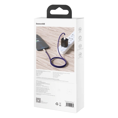 Kup Cablul USB-C la Lightning Baseus Cafule, PD, 20W, 1m (mov) - BSU3048PRP - {ean13} - Sklep Home Screen