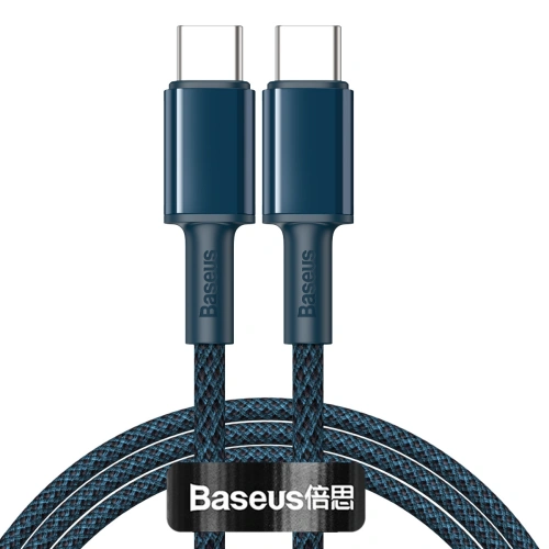 Buy USB-C to USB-C Cable Baseus High Density Braided, 100W, 1m (Blue) - BSU3050BLU - {ean13} - Home Screen Store Europe