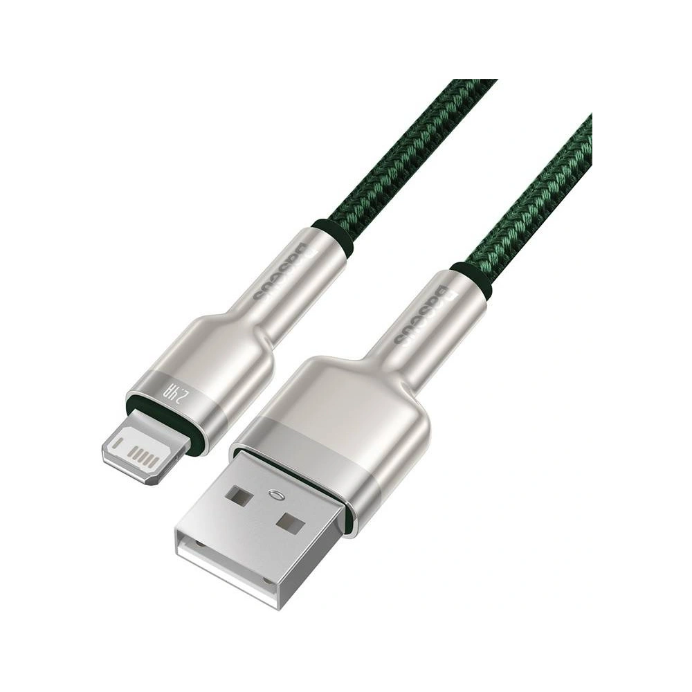 Kabel USB do Lightning Baseus Cafule, 2.4A, 2m (zielony)
