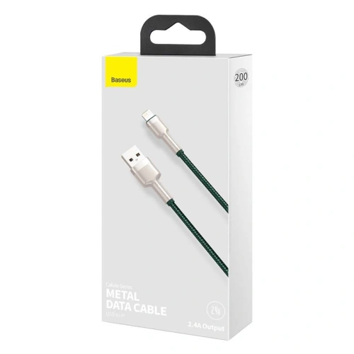 Kup USB-Kabel zu Lightning Baseus Cafule, 2.4A, 2m (grün) - BSU3052GRN - {ean13} - Sklep Home Screen