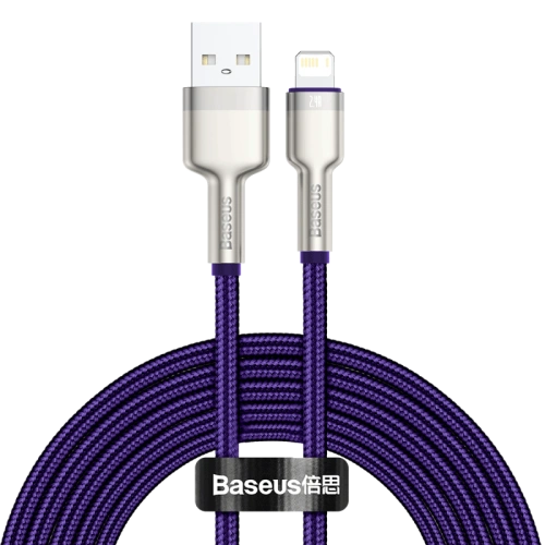 Buy USB cable for Lightning Baseus Cafule, 2.4A, 2m (purple) - BSU3053PRP - {ean13} - Home Screen Store Europe