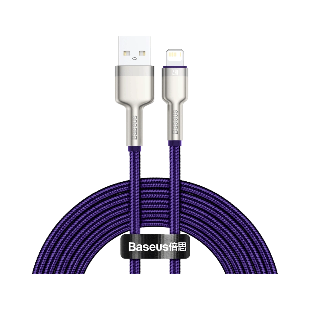 Kabel USB do Lightning Baseus Cafule, 2.4A, 2m (fioletowy)