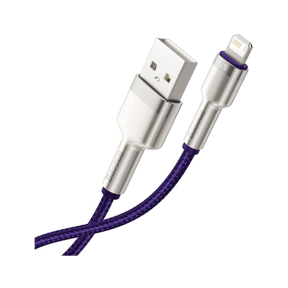 Kabel USB do Lightning Baseus Cafule, 2.4A, 2m (fioletowy)
