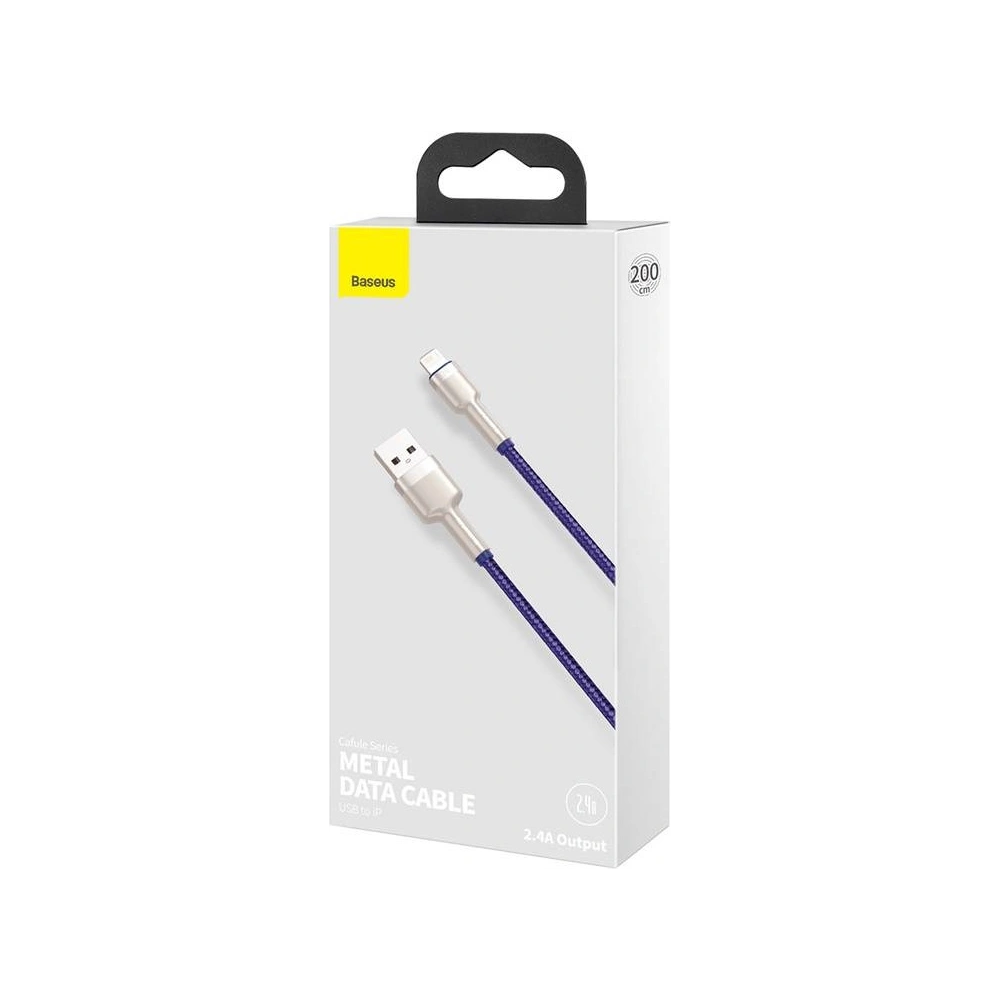 Kabel USB do Lightning Baseus Cafule, 2.4A, 2m (fioletowy)