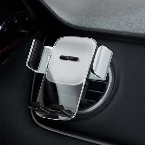 Buy Baseus Easy Control Clamp car mount round air vent (grey) - BSU3068GRY - {ean13} - Home Screen Store Europe