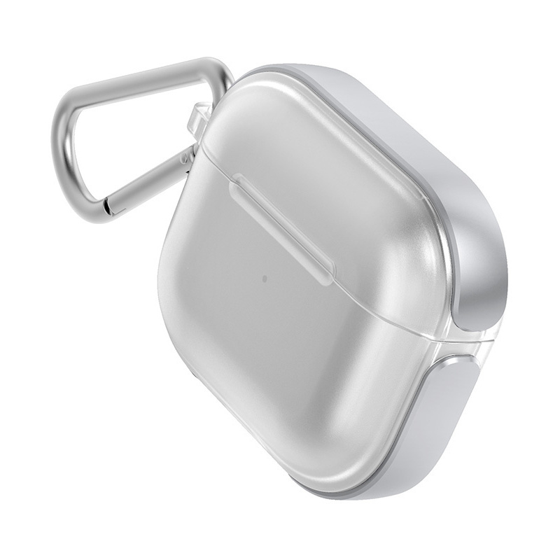 Raptic Air Case Apple AirPods 3 with Soft Rubber Texture and Removable Carabiner - Silver