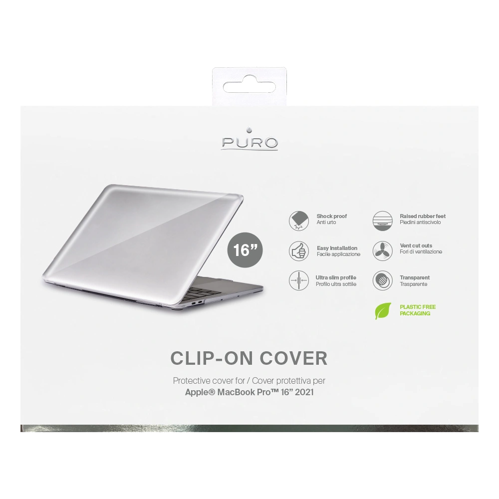 Etui PURO Clip On Apple MacBook Pro 16 2021-2023 (przezroczysty)