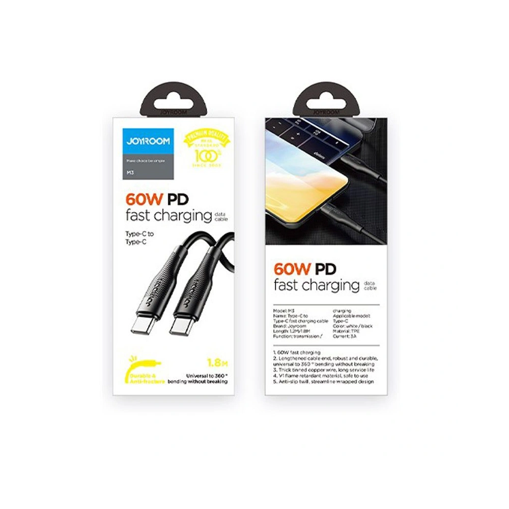 Kabel Joyroom S-1830M3 USB-C - USB-C PD 60W 180cm Black