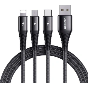 Kabel Joyroom S-1230G4 3in1 USB-C - Lightning - microUSB 120cm Černý