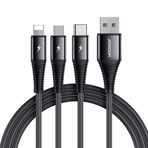 Kup Kabel Joyroom S-1230G4 3in1 USB-C - Lightning - microUSB 120cm Černý - JYR076BLK - {ean13} - Sklep Home Screen