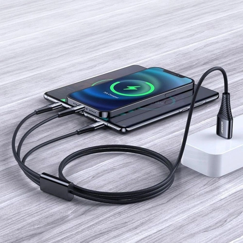Kup Kábel Joyroom S-1230G4 3in1 USB-C - Lightning - microUSB 120cm Fekete - JYR076BLK - {ean13} - Sklep Home Screen