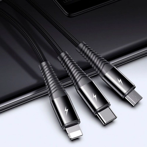 Kup Kabel Joyroom S-1230G4 3in1 USB-C - Lightning - microUSB 120cm Černý - JYR076BLK - {ean13} - Sklep Home Screen