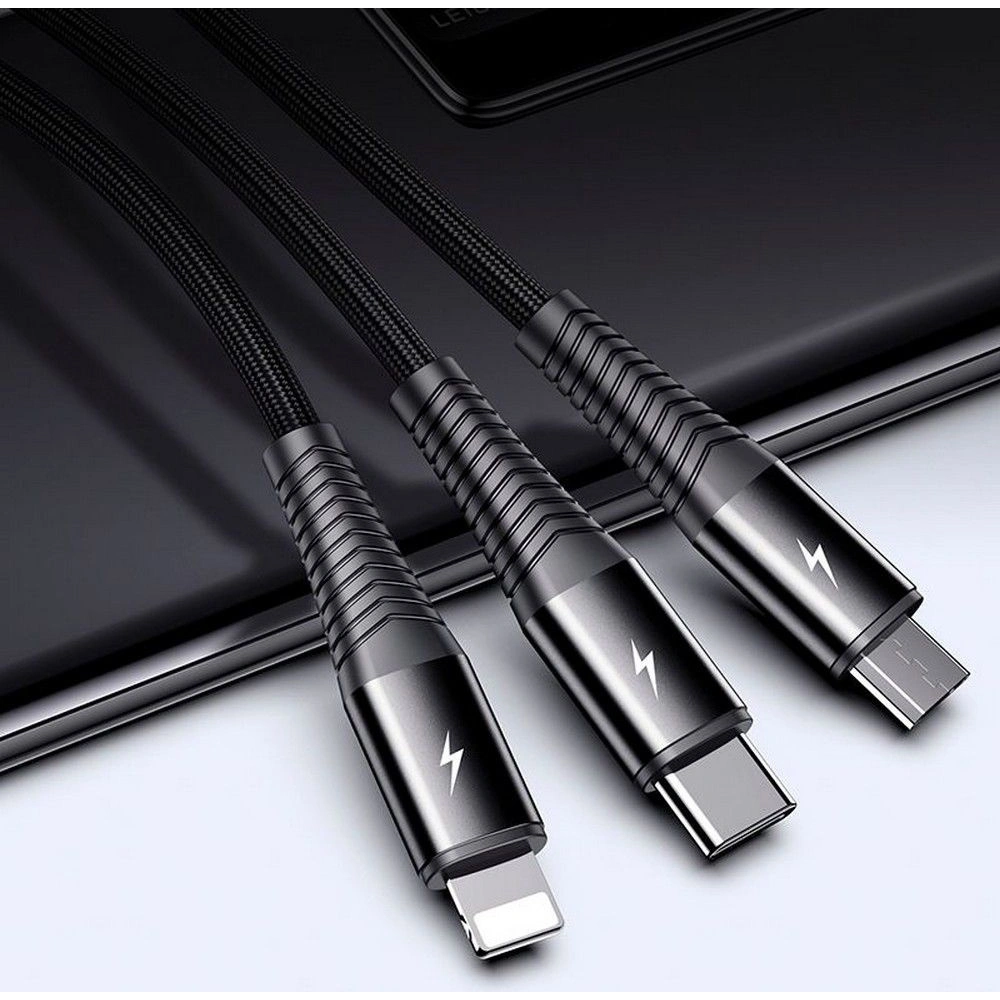 Kabel Joyroom S-1230G4 3in1 USB-C - Lightning - microUSB 120cm Black