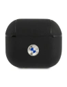 Case BMW BMA3SSLBK Apple AirPods 3 Hülle schwarz/black Echtes Leder Silbernes Logo