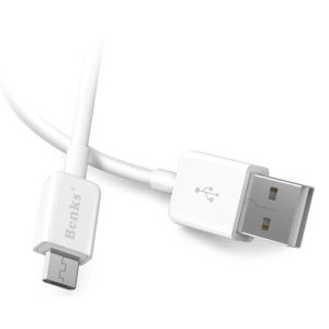 Kup Kábel Benks USB-A - microUSB 1m Fehér - BKS231WHT - {ean13} - Sklep Home Screen