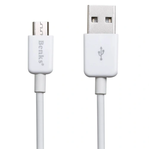 Kup Cablu Benks USB-A - microUSB 1m Alb - BKS231WHT - {ean13} - Sklep Home Screen