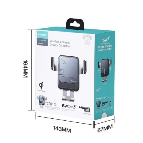 Buy Joyroom JR-ZS220 Dashboard Car Mount Wireless Charger 15W Black - JYR078BLK - {ean13} - Home Screen Store Europe