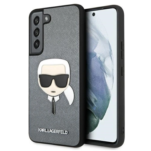 homescreen.pl - Etui Karl Lagerfeld KLHCS22SSAKHSL Samsung Galaxy S22 srebrny/silver hardcase Saffiano Ikonik Karl`s Head