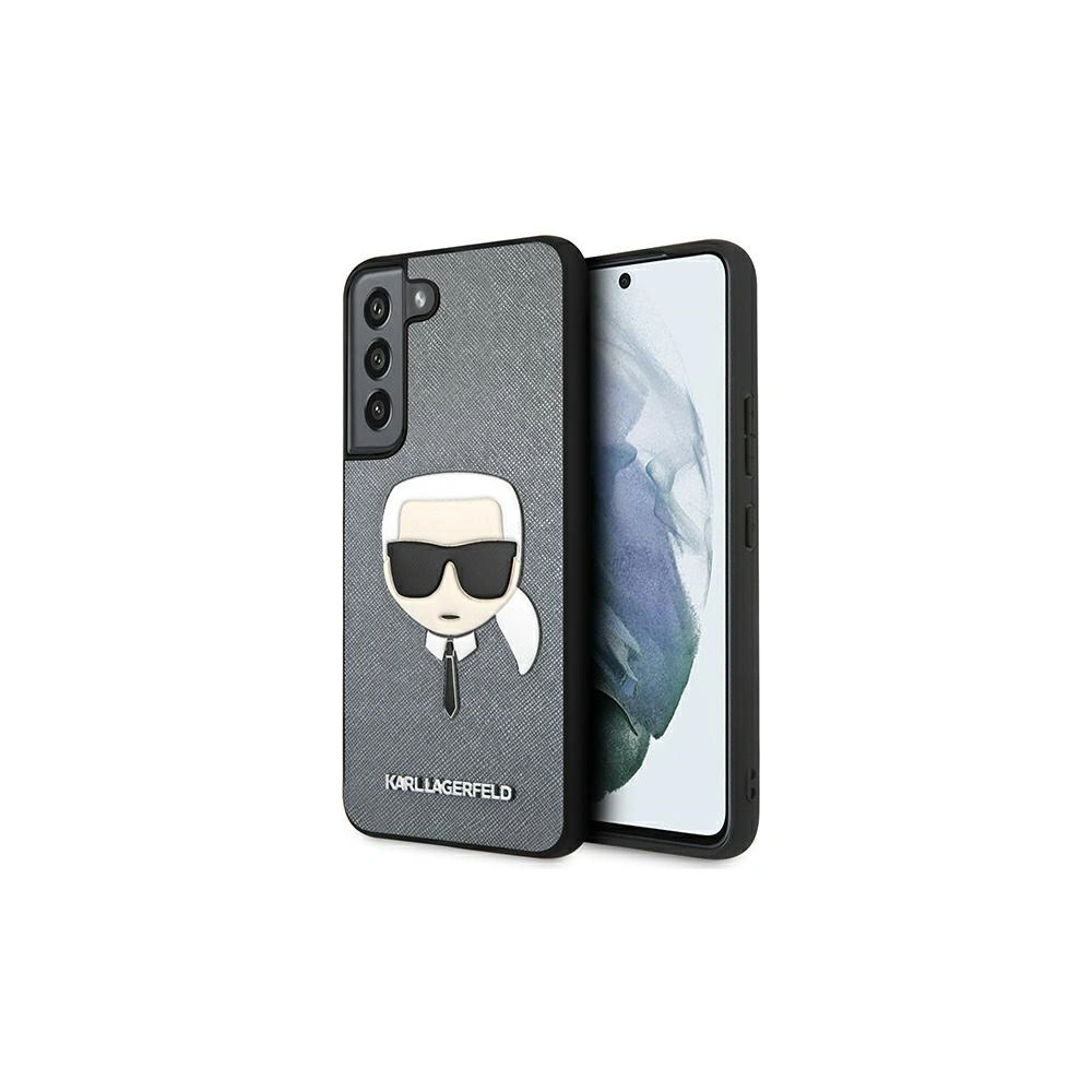 homescreen.pl - Etui Karl Lagerfeld KLHCS22SSAKHSL Samsung Galaxy S22 srebrny/silver hardcase Saffiano Ikonik Karl`s Head