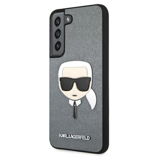 Buy Karl Lagerfeld KLHCS22SSAKHSL Samsung Galaxy S22 silver hardcase Saffiano Ikonik Karl`s Head - KLD788SLV - {ean13} - Home Screen Store Europe