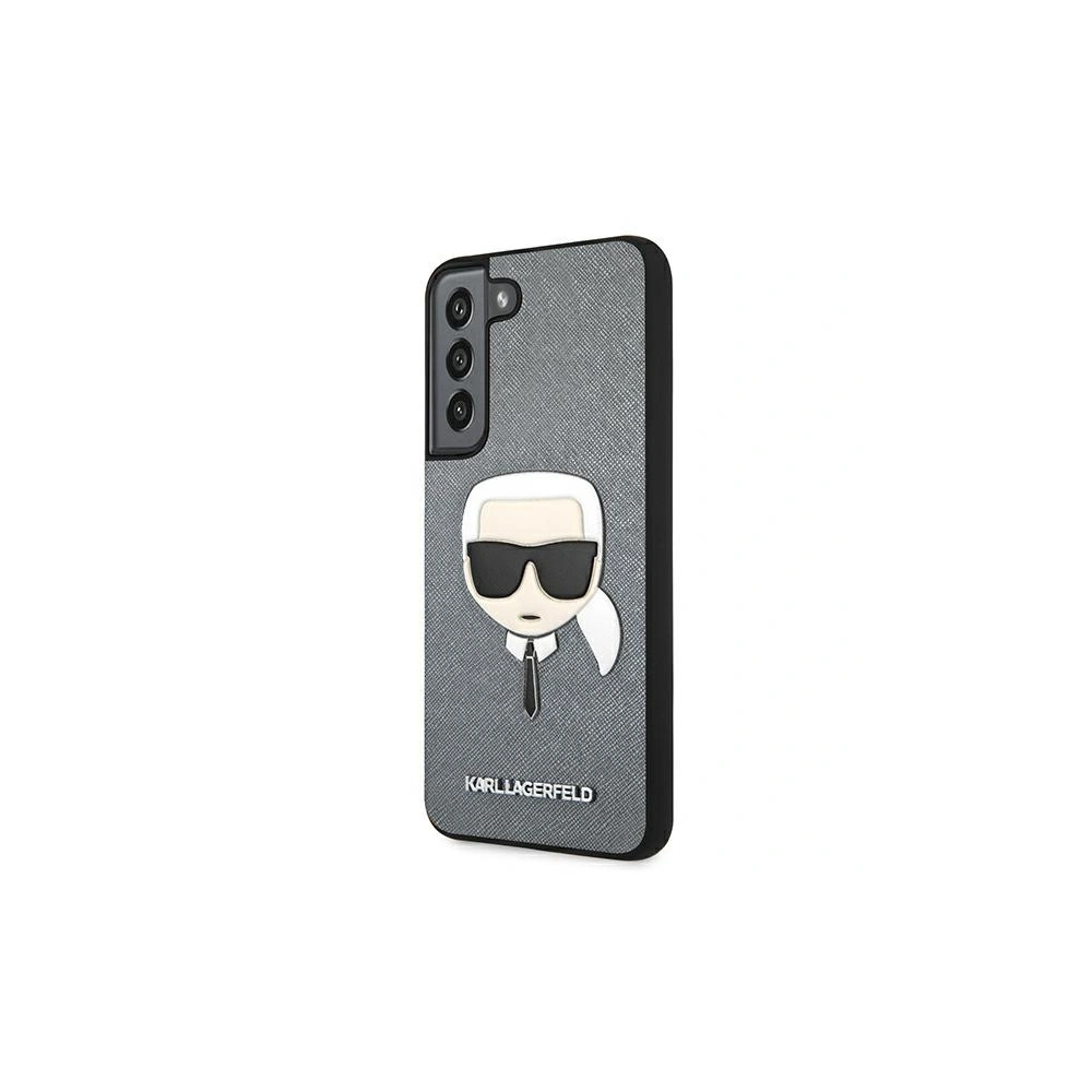 homescreen.pl - Etui Karl Lagerfeld KLHCS22SSAKHSL Samsung Galaxy S22 srebrny/silver hardcase Saffiano Ikonik Karl`s Head