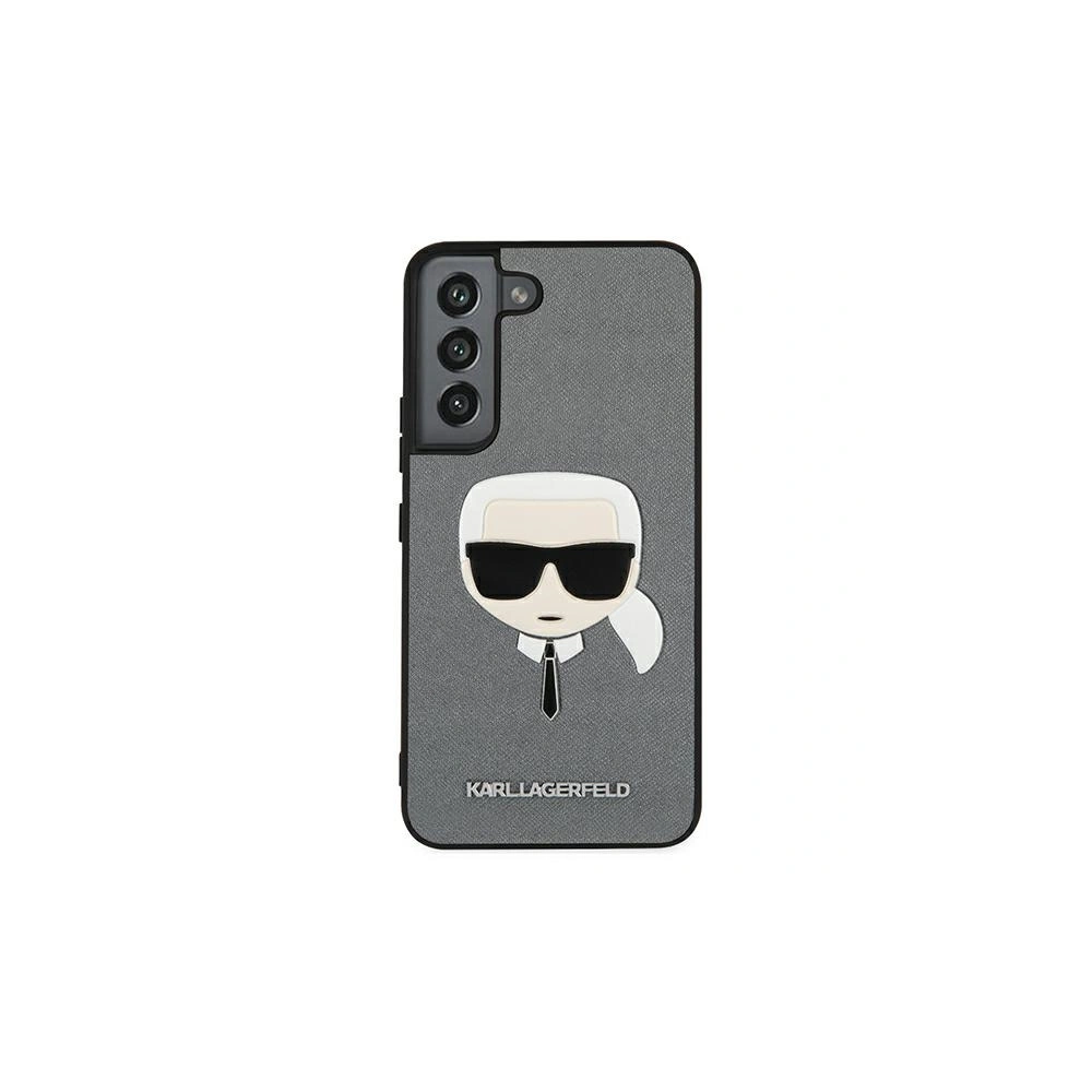 homescreen.pl - Etui Karl Lagerfeld KLHCS22SSAKHSL Samsung Galaxy S22 srebrny/silver hardcase Saffiano Ikonik Karl`s Head