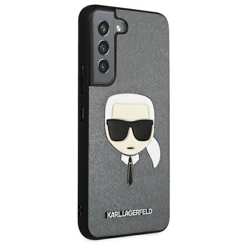 Buy Karl Lagerfeld KLHCS22SSAKHSL Samsung Galaxy S22 silver hardcase Saffiano Ikonik Karl`s Head - KLD788SLV - {ean13} - Home Screen Store Europe