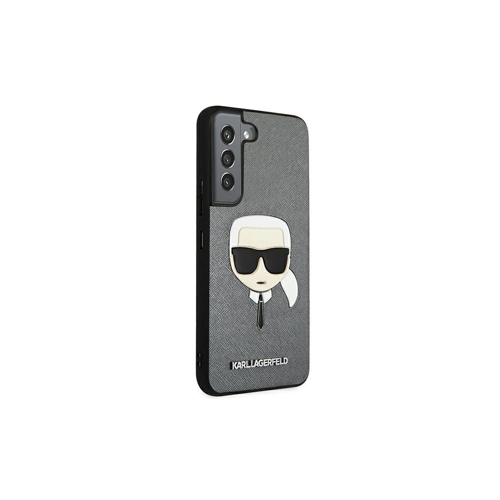 homescreen.pl - Etui Karl Lagerfeld KLHCS22SSAKHSL Samsung Galaxy S22 srebrny/silver hardcase Saffiano Ikonik Karl`s Head