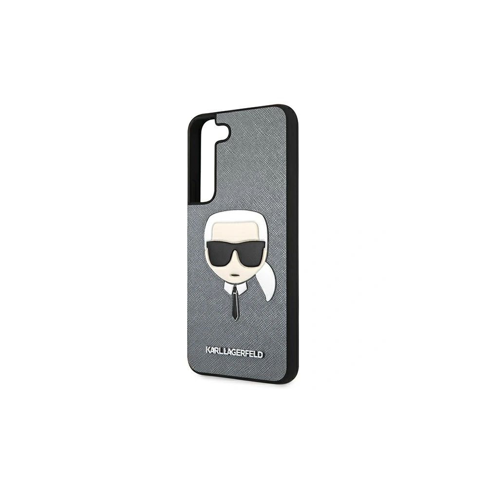 homescreen.pl - Etui Karl Lagerfeld KLHCS22SSAKHSL Samsung Galaxy S22 srebrny/silver hardcase Saffiano Ikonik Karl`s Head