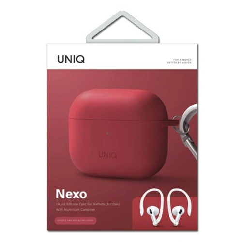 Kup Etui UNIQ Nexo Apple AirPods 3 + Ear Hooks Silicone czerwony/coral - UNIQ567COL - {ean13} - Sklep Home Screen