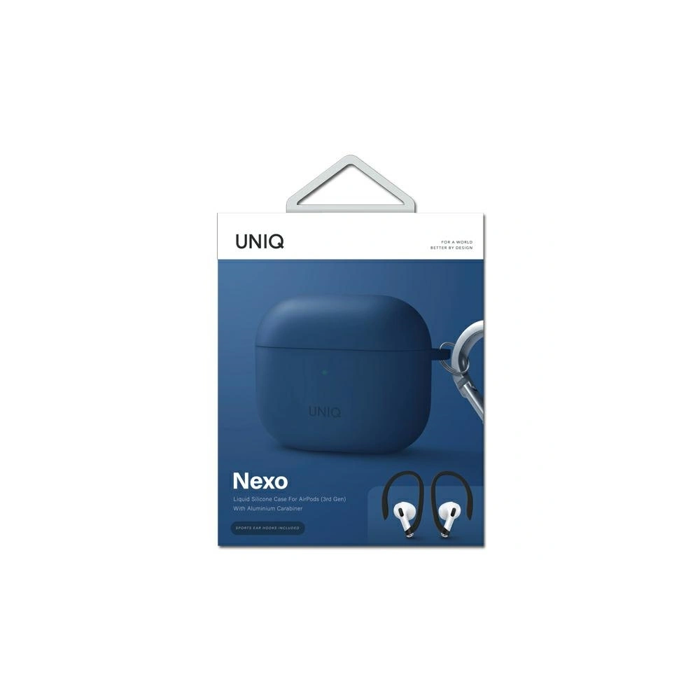 Etui UNIQ Nexo Apple AirPods 3 + Ear Hooks Silicone niebieski/blue