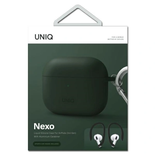 Kup Etui UNIQ Nexo Apple AirPods 3 + Ear Hooks Silicone zielony/green - UNIQ570GRN - {ean13} - Sklep Home Screen
